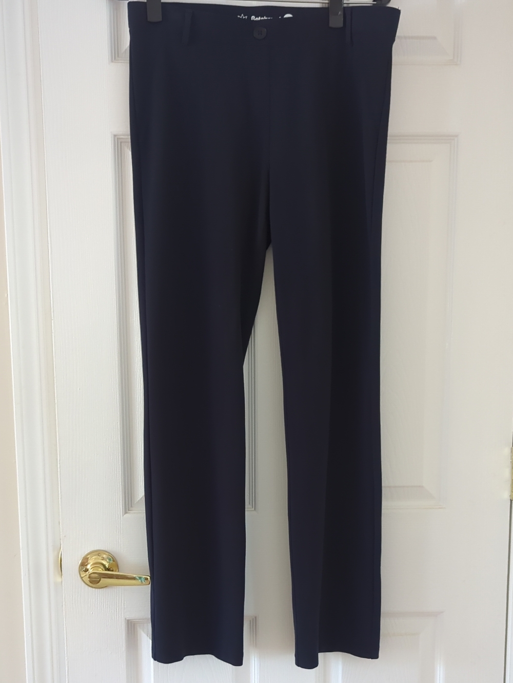 Betabrand Dark Navy Straight-Leg Trousers